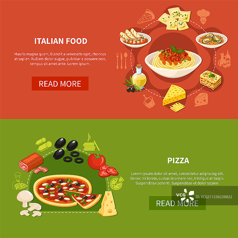 意大利美食横幅图片素材