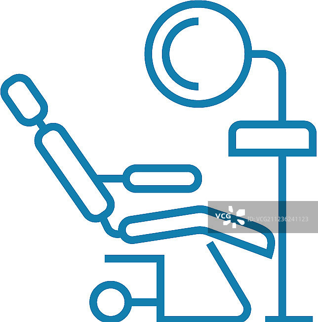 牙科诊所线性图标概念图片素材