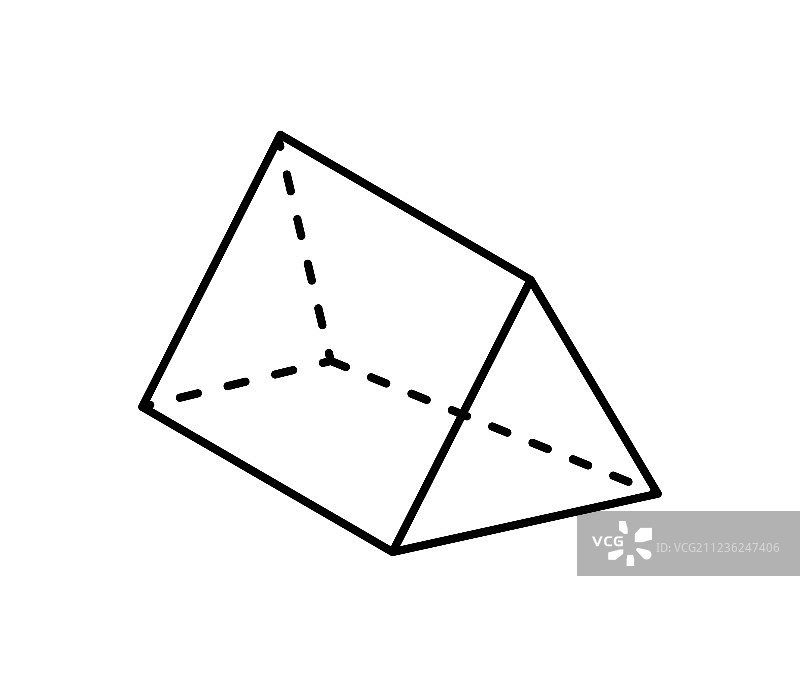 黑色三角形棱镜几何图形图片素材