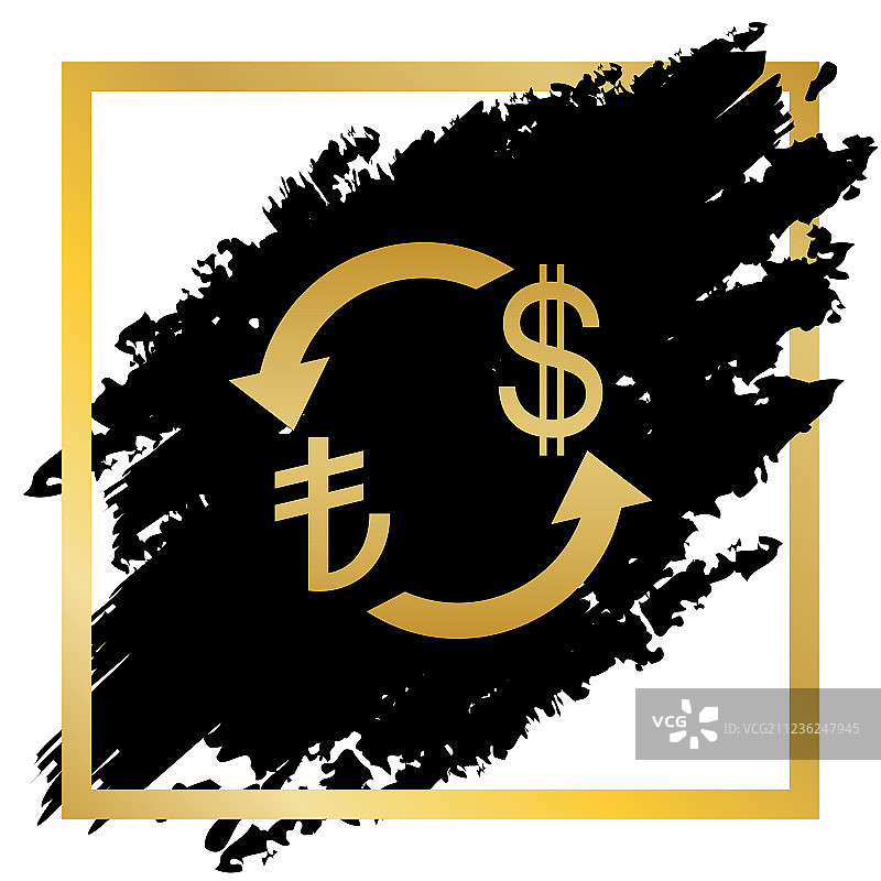 土耳其里拉和美元货币兑换标志图片素材