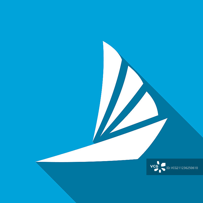 长阴影游艇图标图片素材