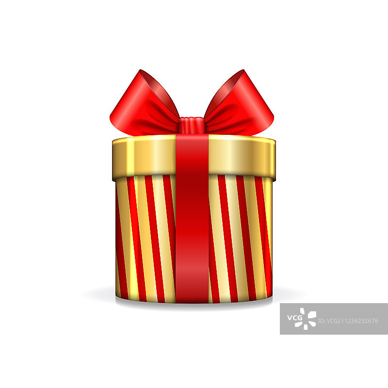 红色丝带蝴蝶结3D礼品盒图片素材
