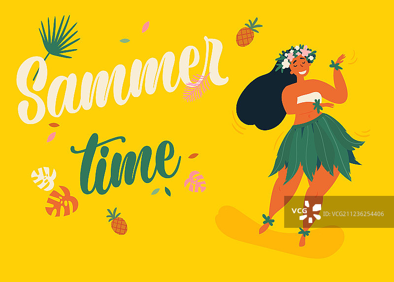 准备参加夏威夷宴会的草裙舞夏威夷女孩图片素材