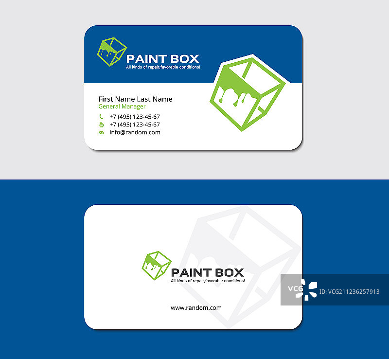 房屋油漆工或装饰工名片图片素材
