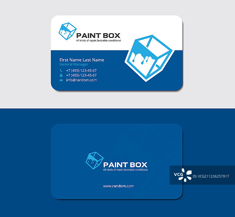 带有立方体和滴漆的名片图片素材