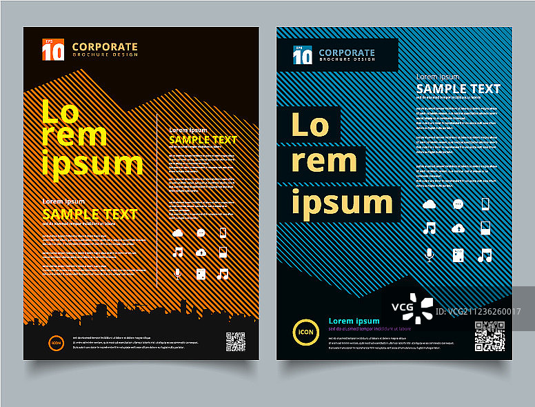 几何对角线黑色图案宣传册图片素材