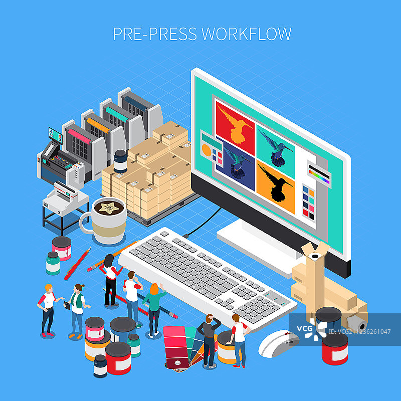 印刷厂2.5D组合图片素材