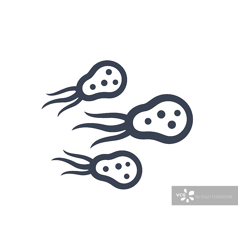 白色背景上的微生物图标图片素材