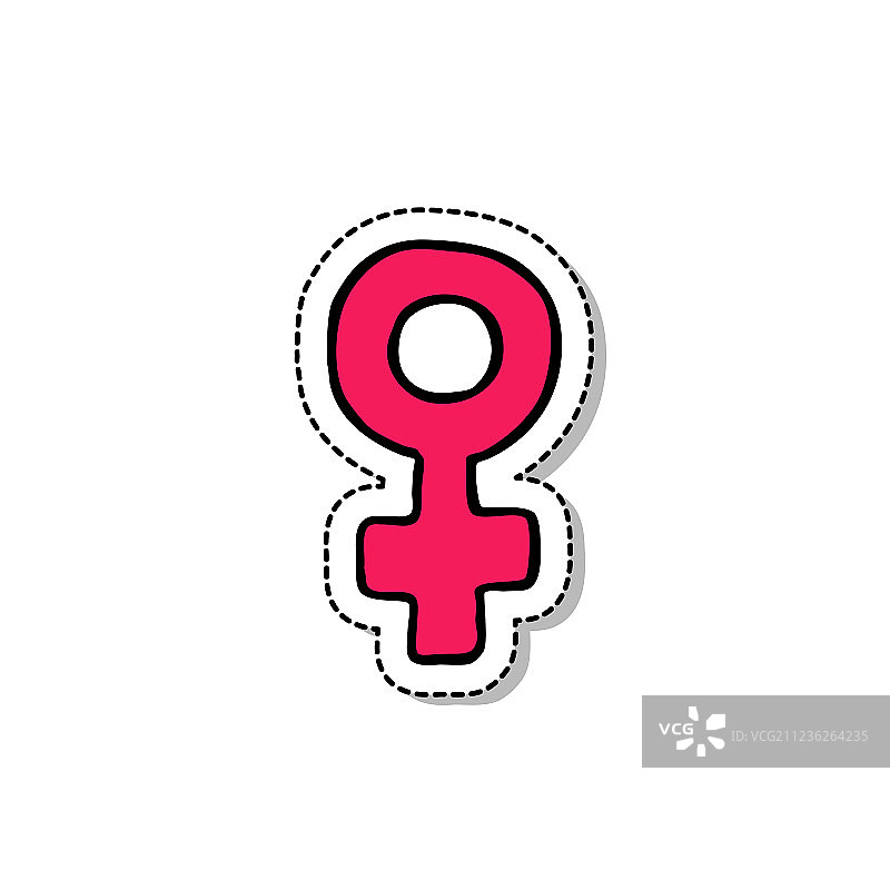 女性涂鸦图标图片素材