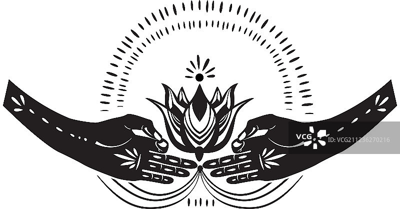 两只手捧着莲花图片素材