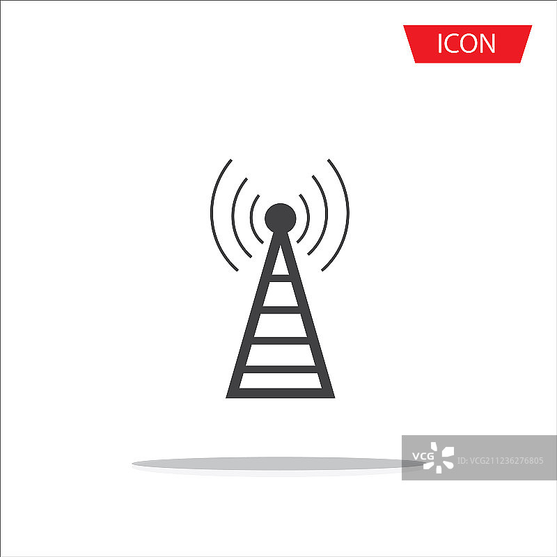 白色背景上的天线图标符号图片素材
