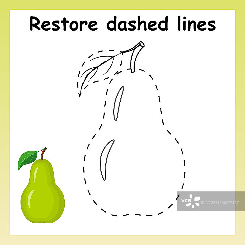 儿童卡通梨子笔迹游戏图片素材