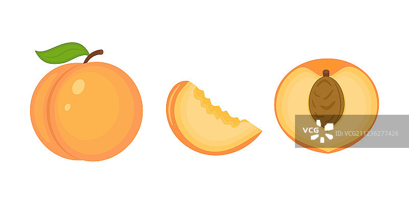 多汁的桃子和绿叶图片素材