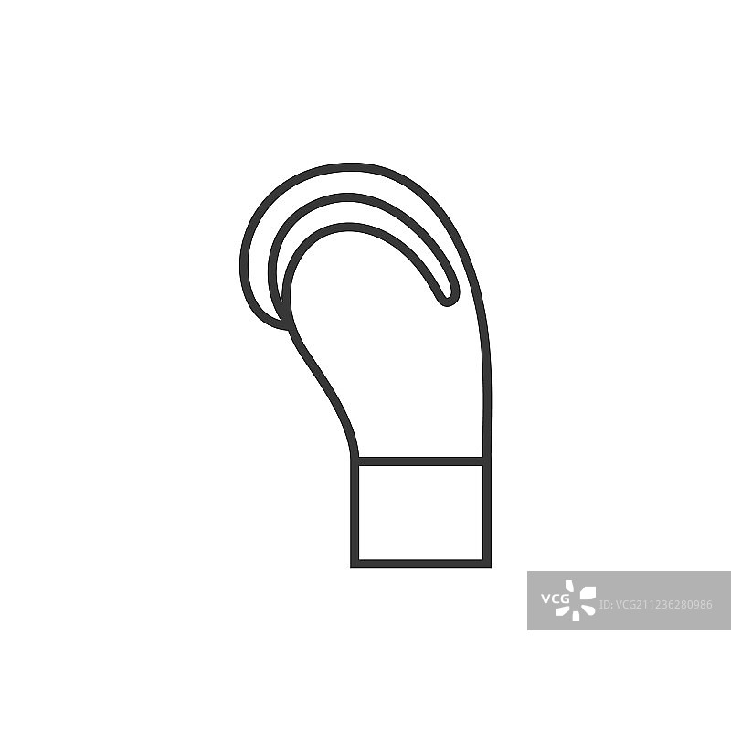 拳击手套轮廓图标（侧视图）图片素材