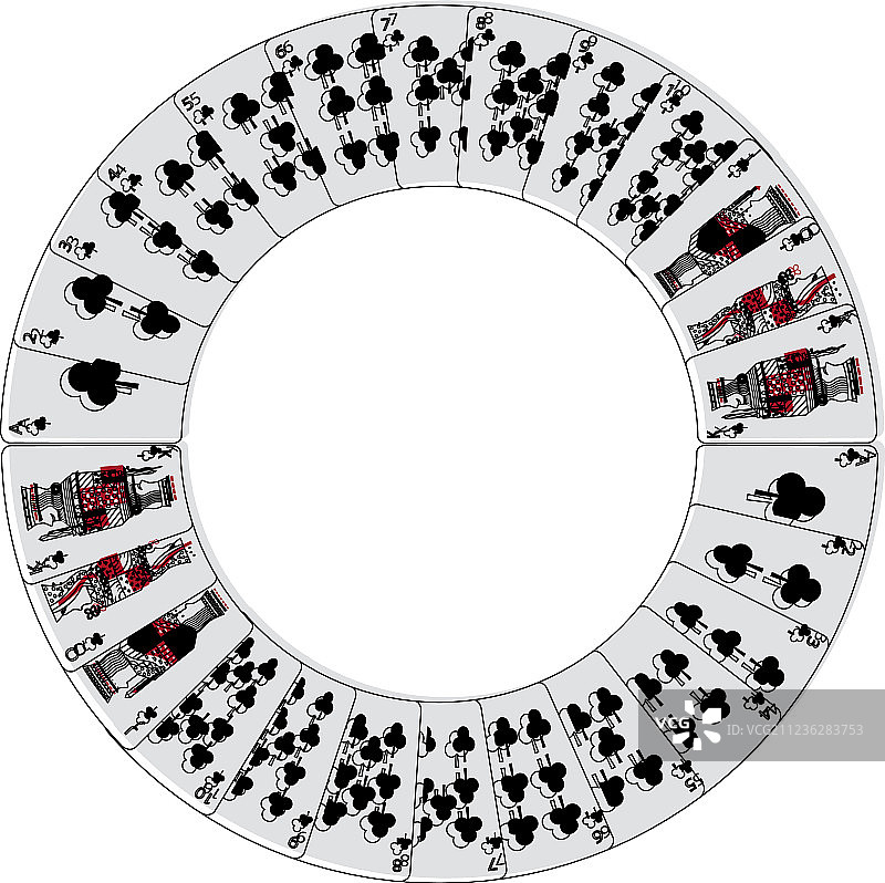 扑克和赌场红心牌圆形图案图片素材