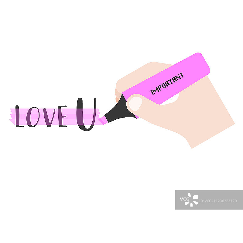 手持粉色荧光笔图片素材