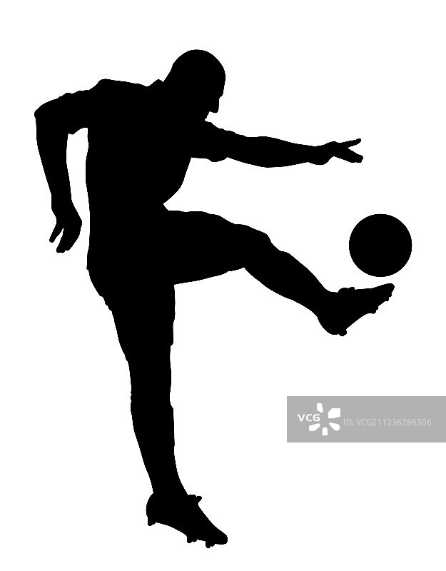 足球运动员射门图片素材