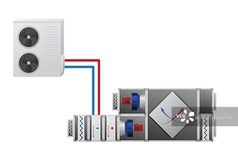 带冷热装置的空气处理器图片素材