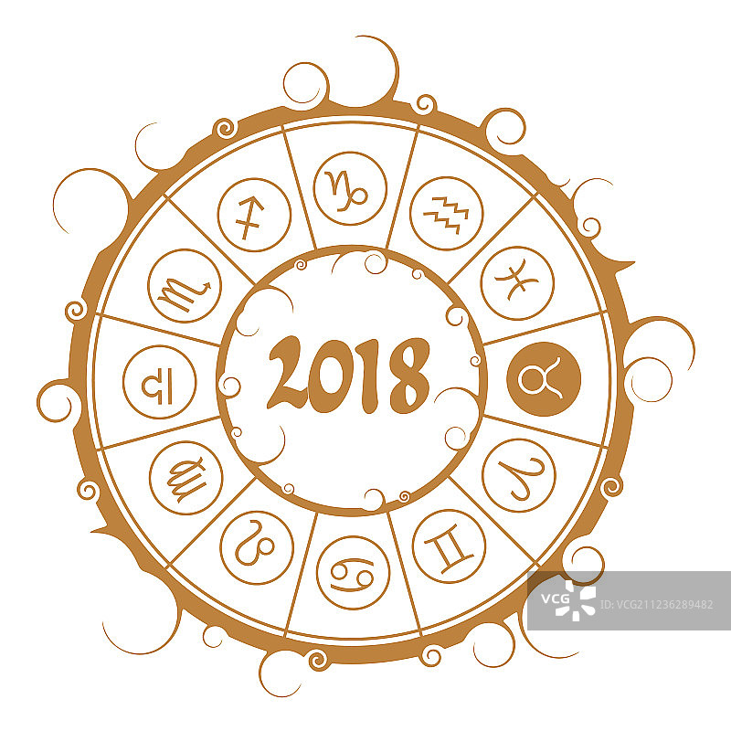 占星术：金牛座圆形符号图片素材