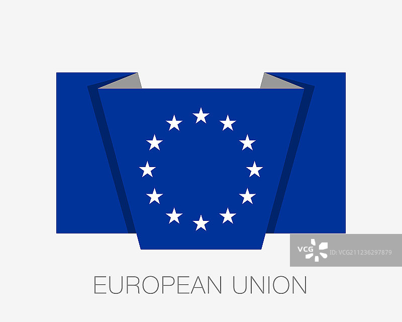 欧盟旗帜扁平单色图标图片素材