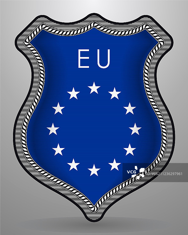 单色欧盟旗帜徽章图片素材