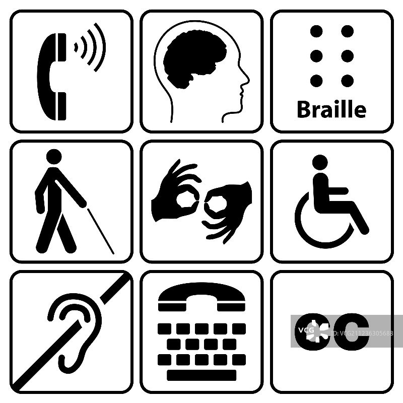 残疾人标志和符号合集图片素材
