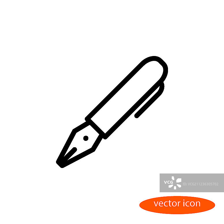 线性图像：带锁的钢笔图片素材