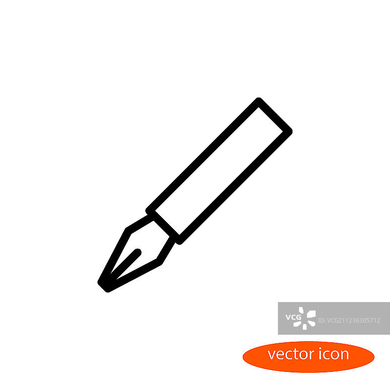 线性钢笔图像扁平线条图标图片素材