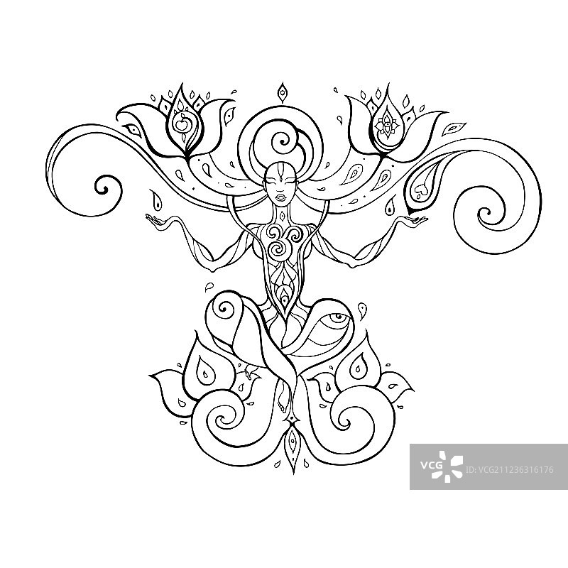 冥想瑜伽剪影图片素材