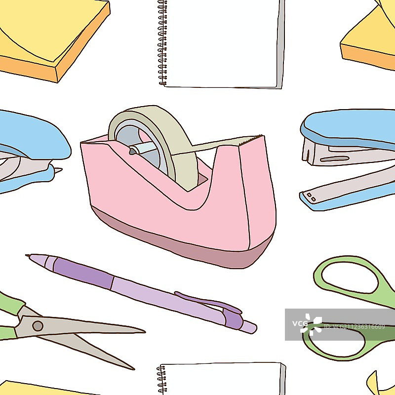 办公用品无缝图案图片素材