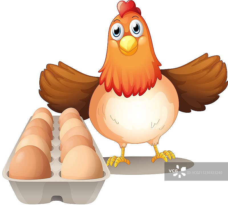 卡通母鸡下的蛋图片素材