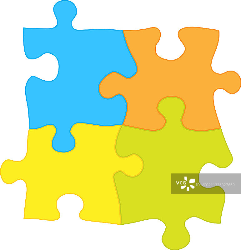 四个拼图碎片 - 团结图片素材