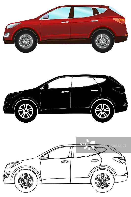 扁平风格彩色地形车合集图片素材
