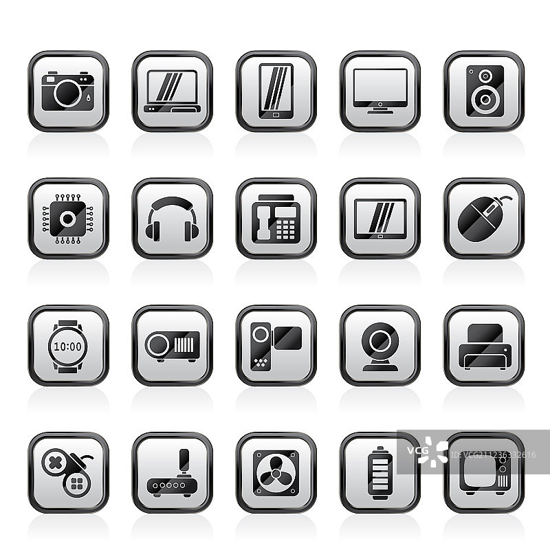 不同类型的电子产品图标图片素材