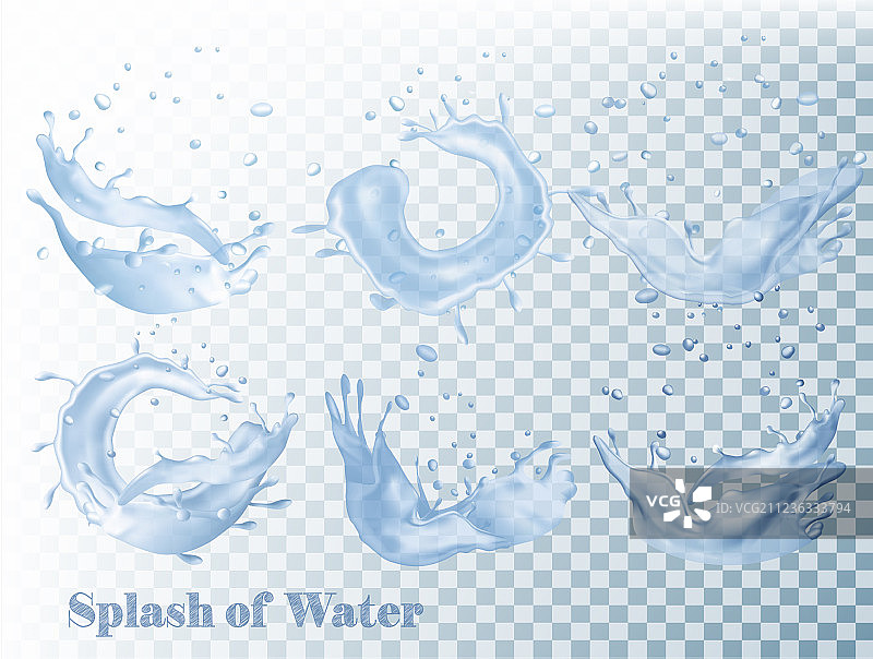 透明背景上的水花飞溅素材图片素材