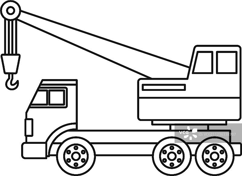 汽车起重机轮廓图标图片素材
