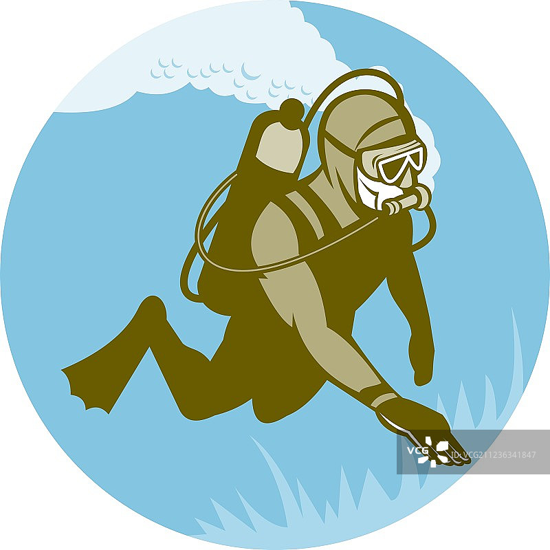 蛙人水肺潜水员潜水图片素材