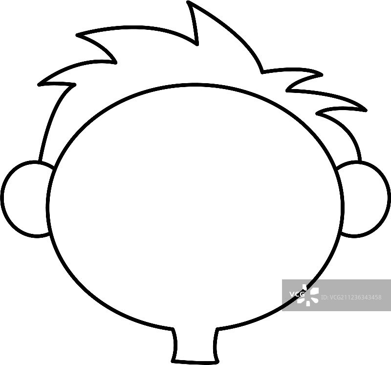 男孩短发头像轮廓图片素材