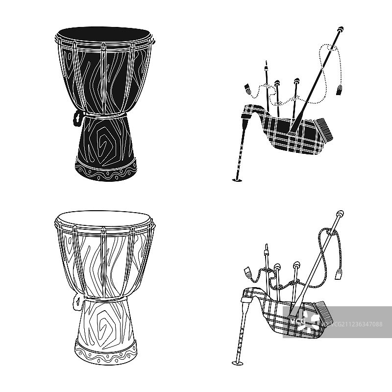 音乐与曲调图标集图片素材