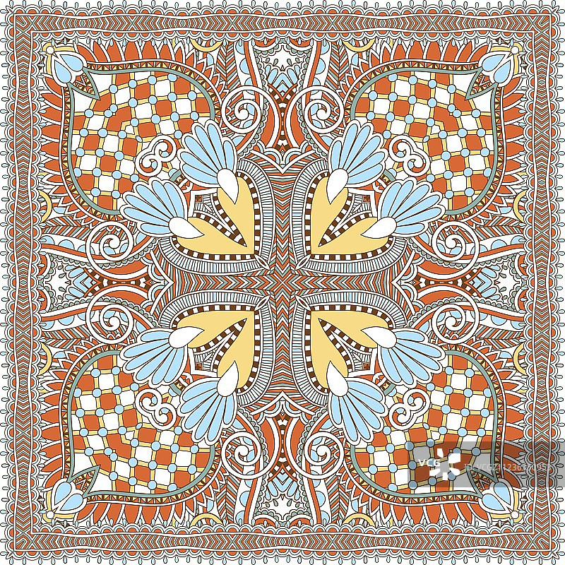 传统的装饰性佩斯利花大手帕图片素材