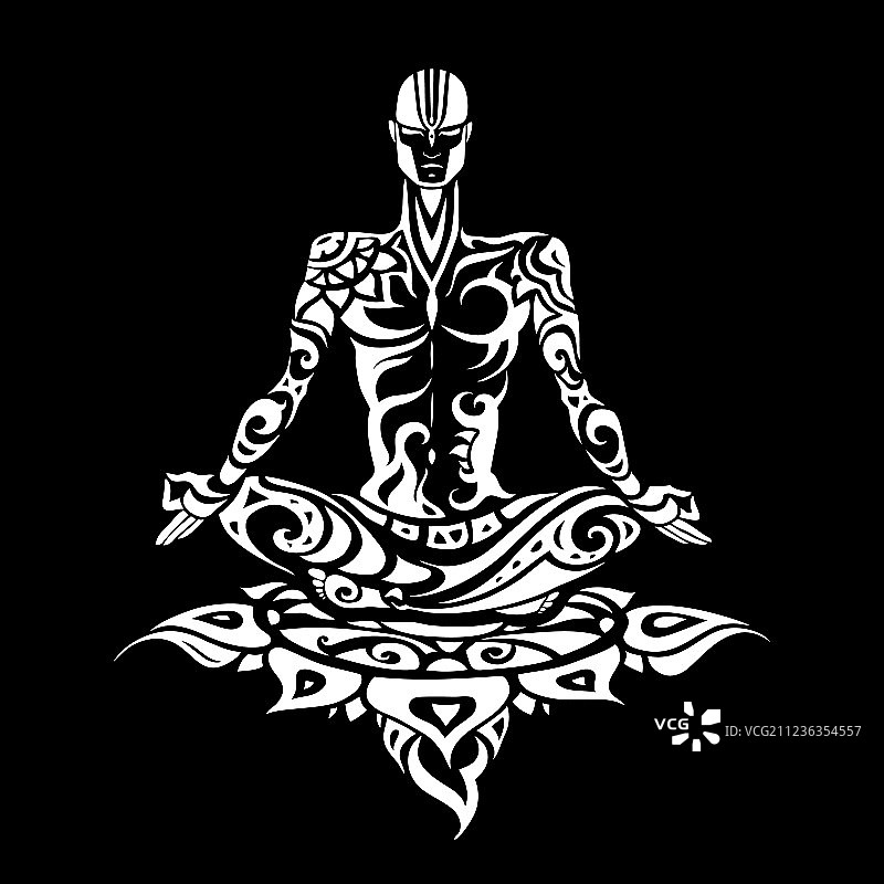 冥想瑜伽人物剪影图片素材