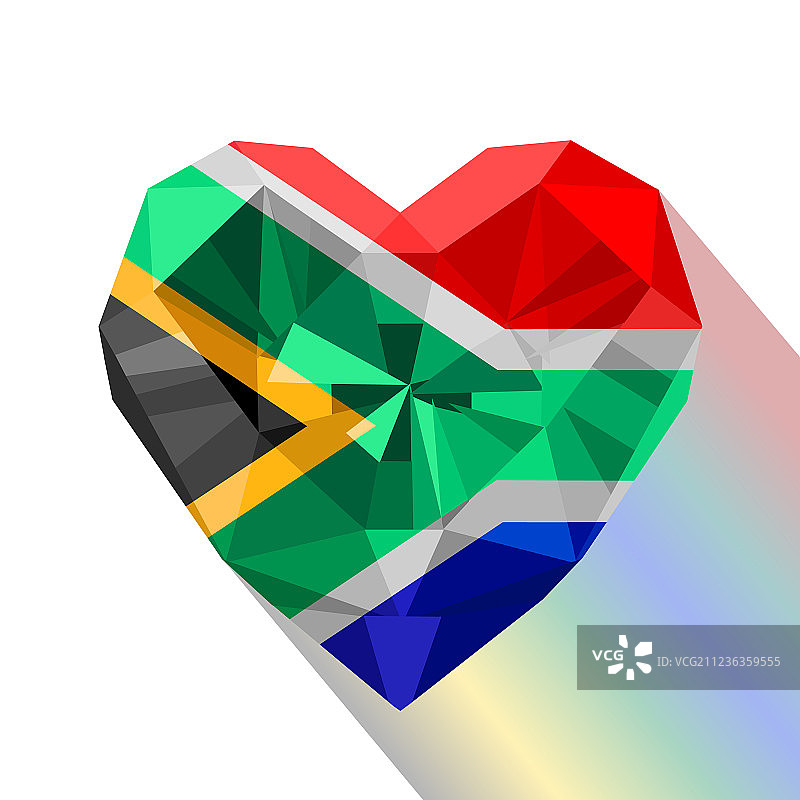 南非心形国旗图片素材