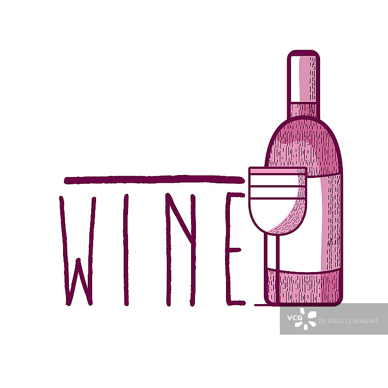 葡萄酒瓶和酒杯图片素材
