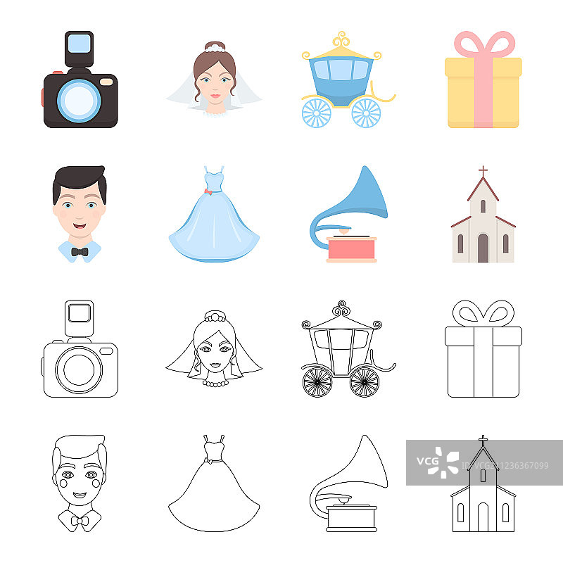 婚纱礼服新郎留声机教堂婚礼图片素材