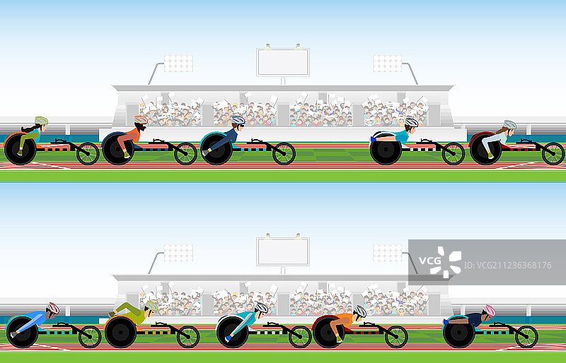 体育场上的比赛轮椅图片素材