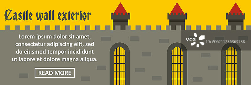 城堡外墙banner横幅概念设计图片素材