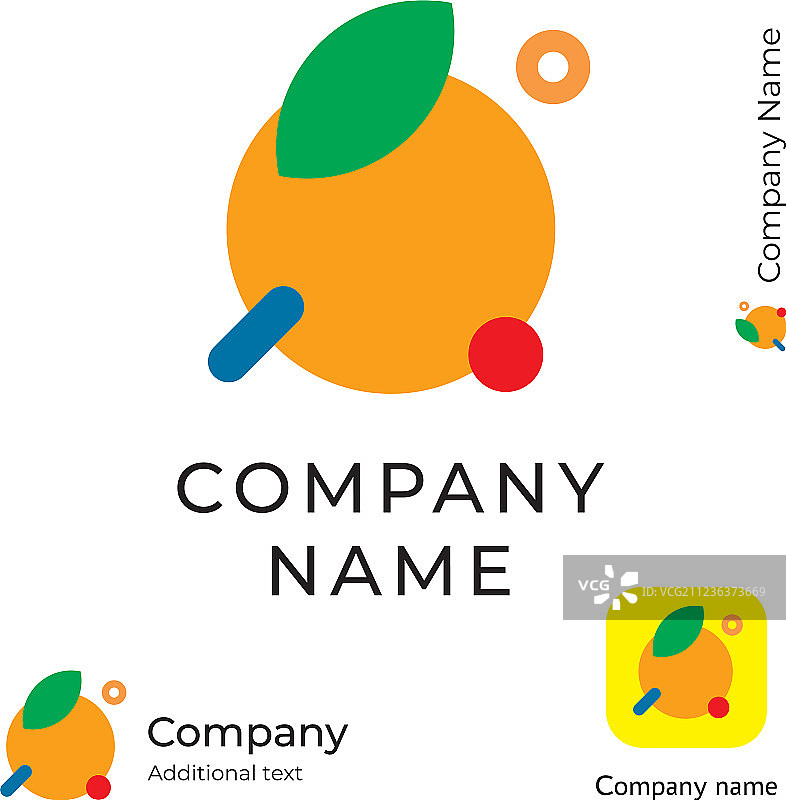 简约清新的橙色树叶Logo图片素材