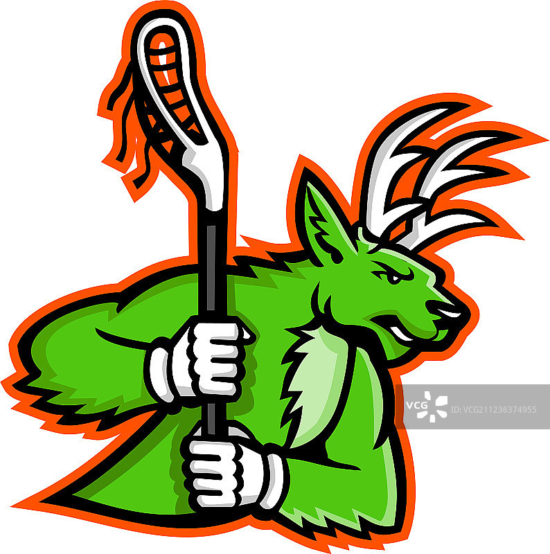 雄鹿曲棍球吉祥物图片素材