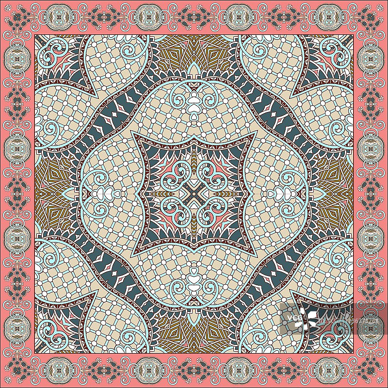 传统的装饰性佩斯利花大手帕图片素材