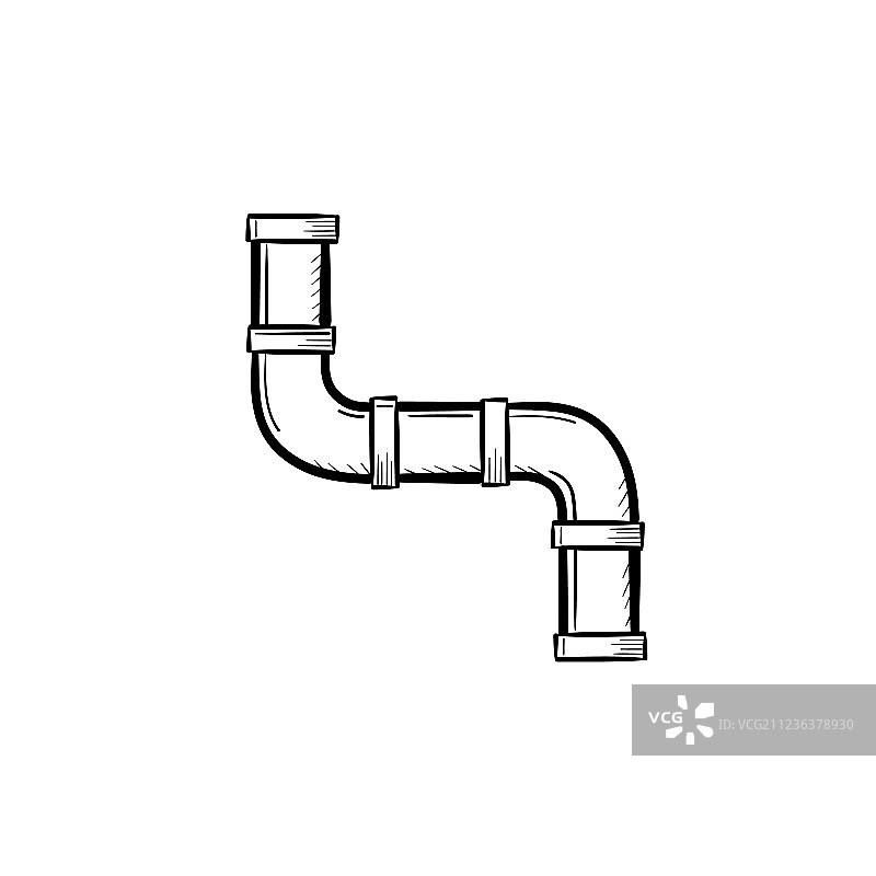 手绘水管线示意图图标图片素材